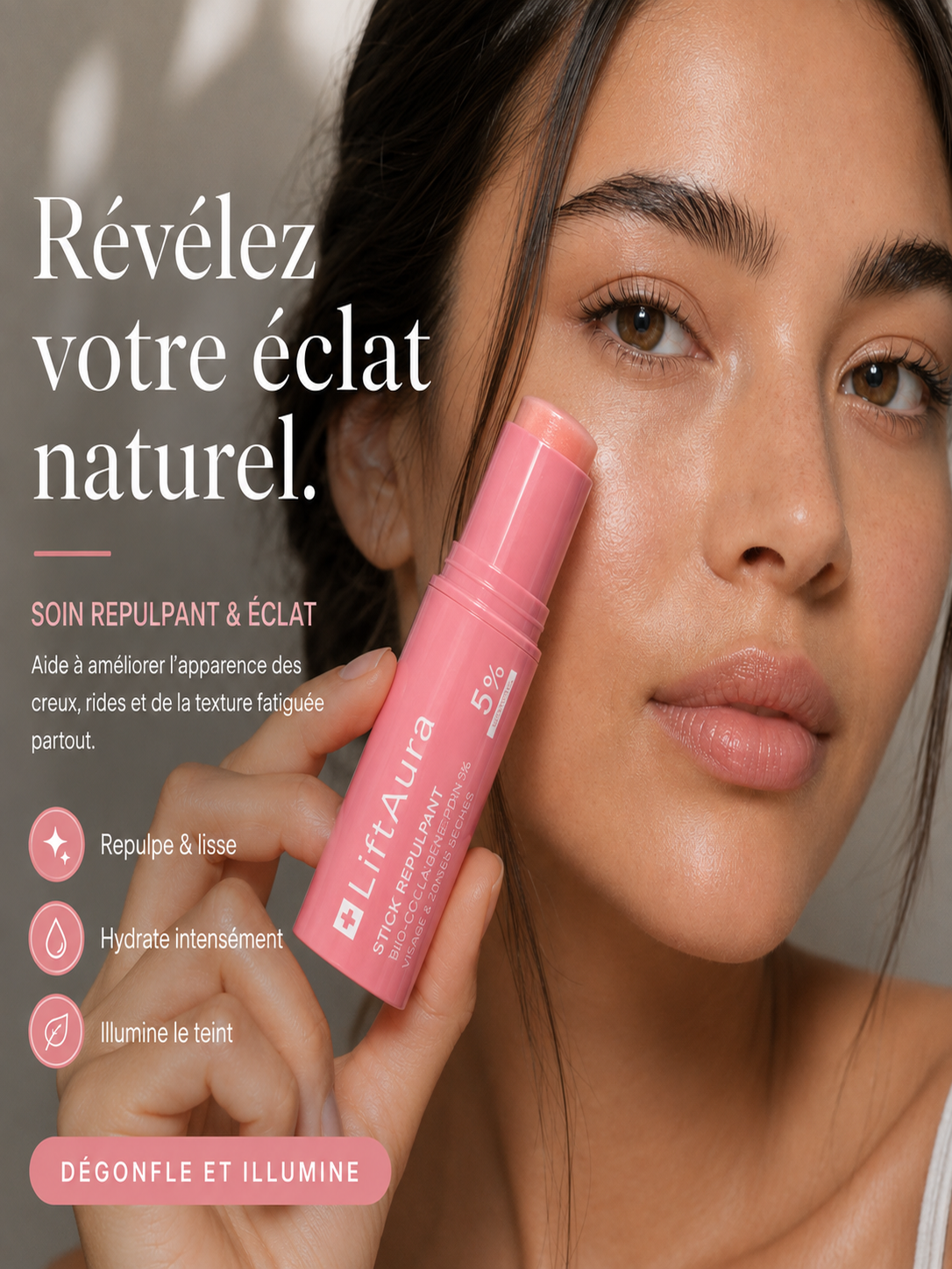 Stick Repulpant Collagène Rose & PDRN — Volufiline 5%